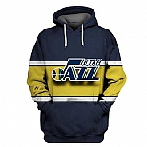 Jazz Navy All Stitched Hooded Sweatshirt,baseball caps,new era cap wholesale,wholesale hats